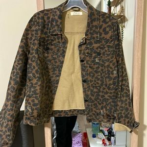 Women’s cheetah print jean jacket